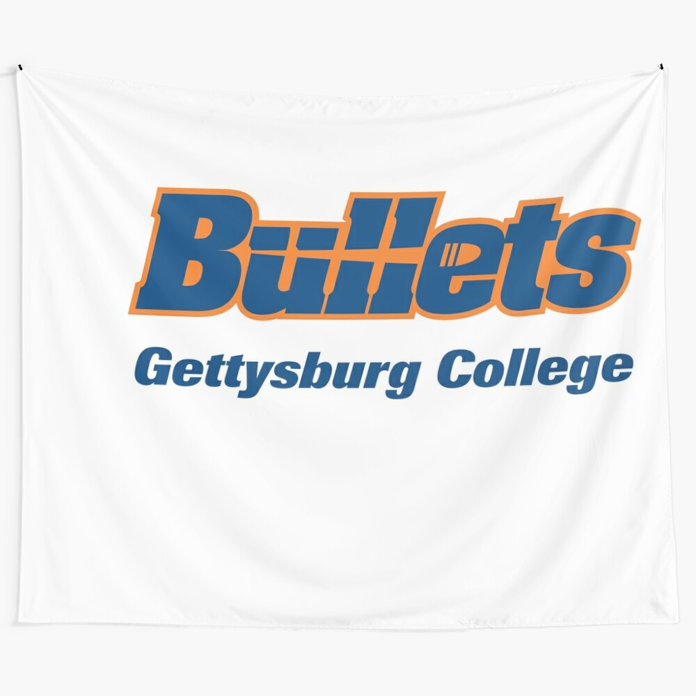 Gettysburg College-inspired tapestry featuring a varsity sports design