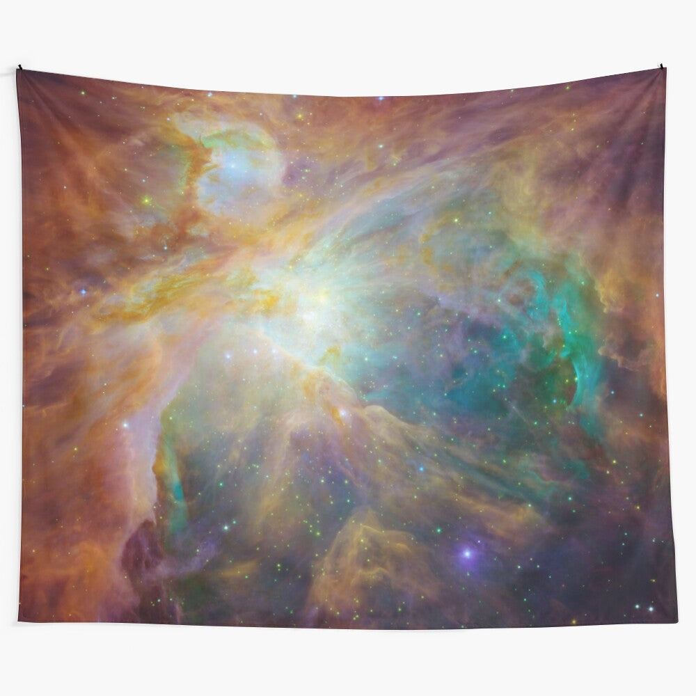 Galaxy rainbow tapestry with stars, nebula, and cosmic elements