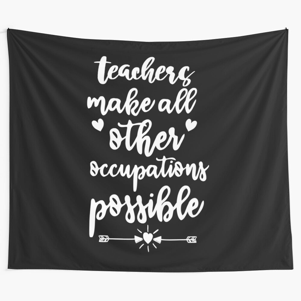 Tapestry celebrating the importance of teachers in shaping all other occupations