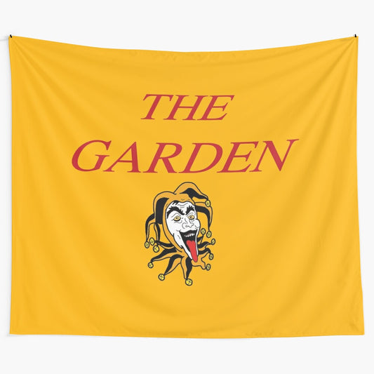 Minimalist tapestry featuring Vada Vada inspired design by the experimental punk band The Garden