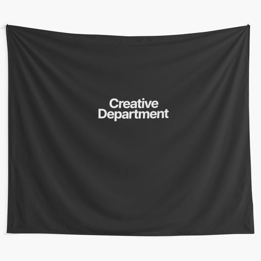 Creative department themed abstract tapestry wall hanging