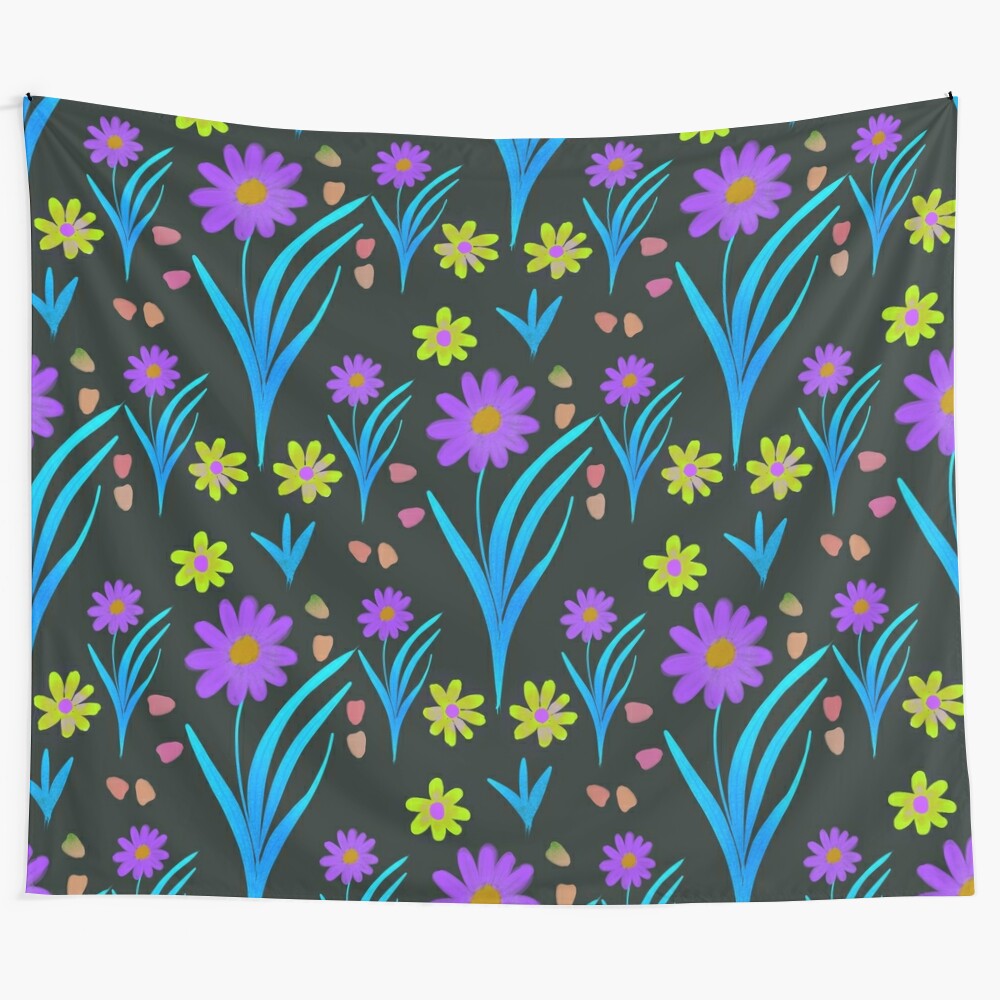 Vibrant floral tapestry with a colorful, nature-inspired design