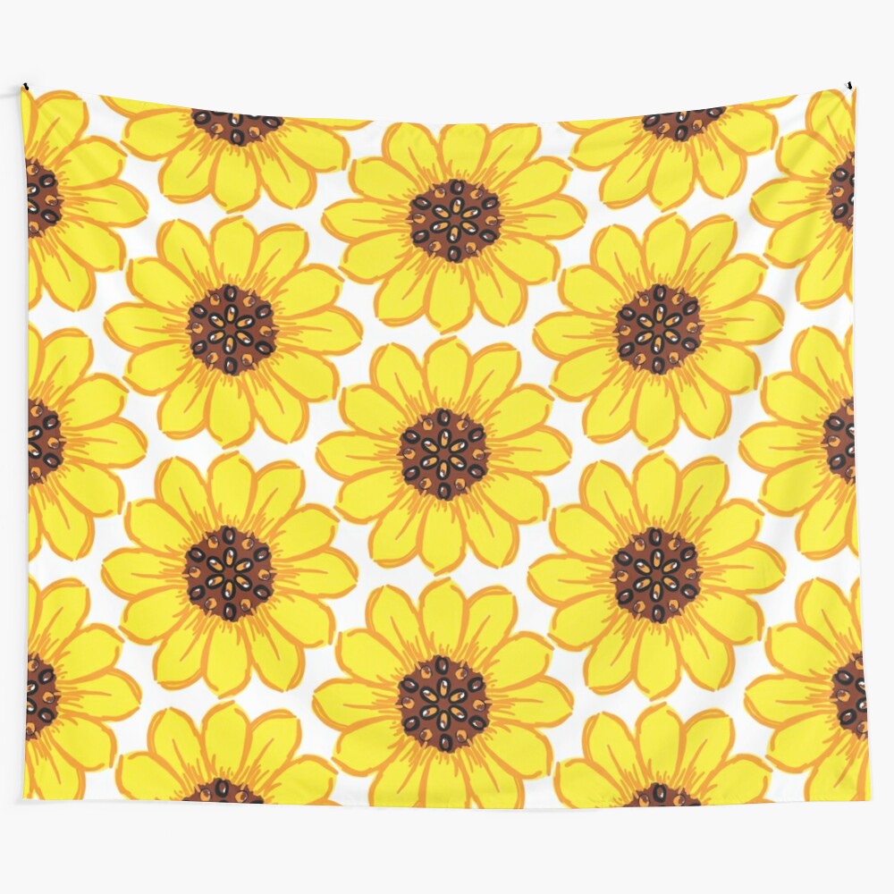 Sunflower wall art with a trippy, psychedelic design