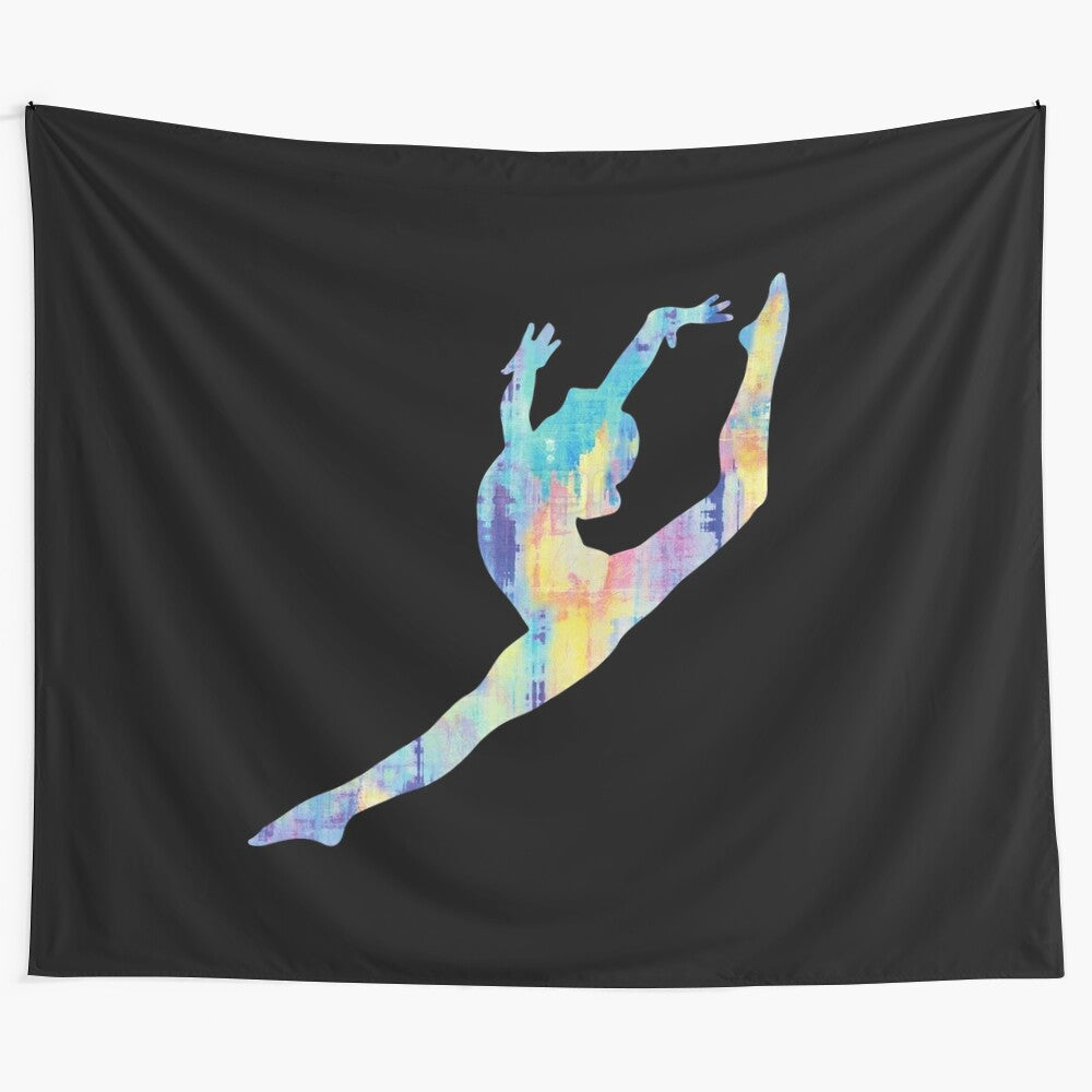 Leap Tapestry - Colorful geometric polyresin home decor piece inspired by gymnastics and acrobatics