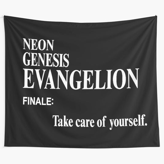 Neon Genesis Evangelion inspired finale tapestry, featuring characters from the anime series