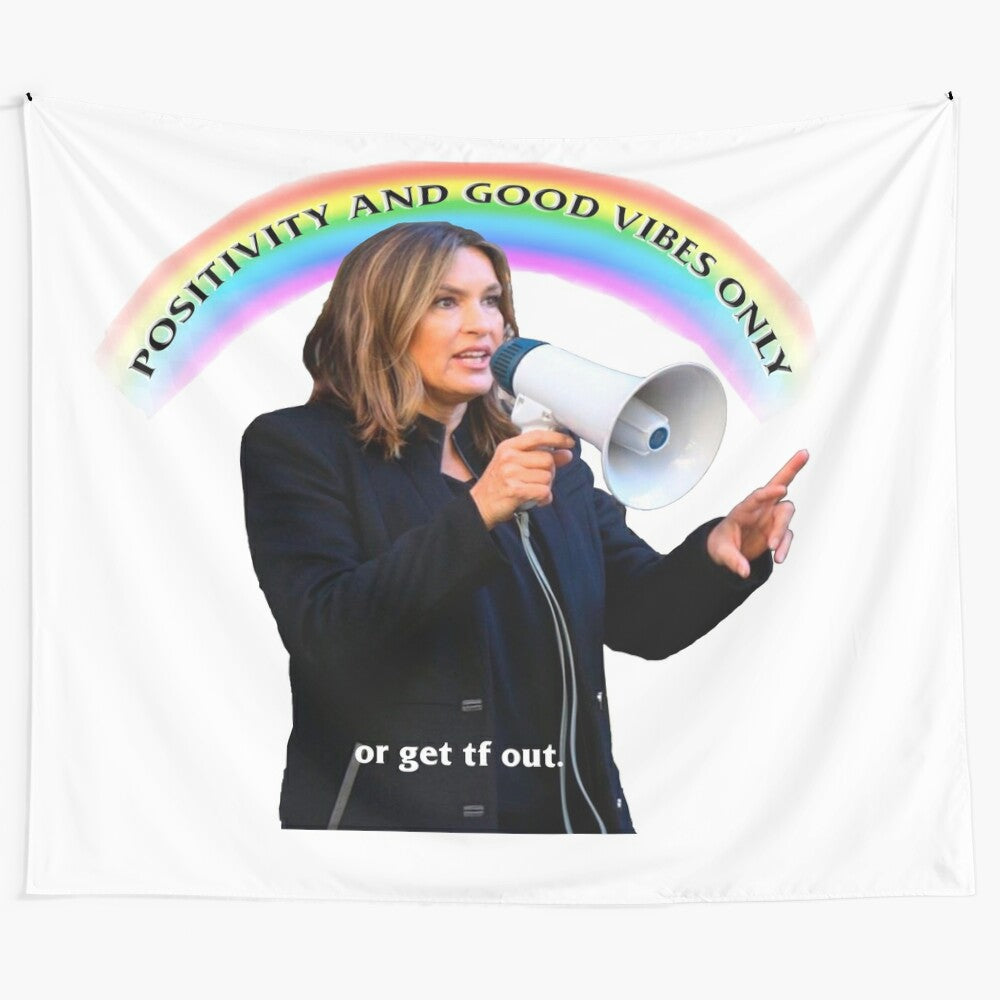 Positivity and Good Vibes Tapestry Featuring Mariska Hargitay