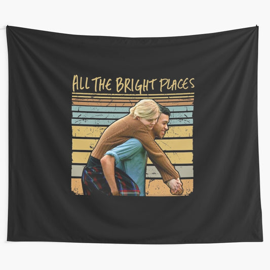 All The Bright Places inspired tapestry featuring violet and finch artwork