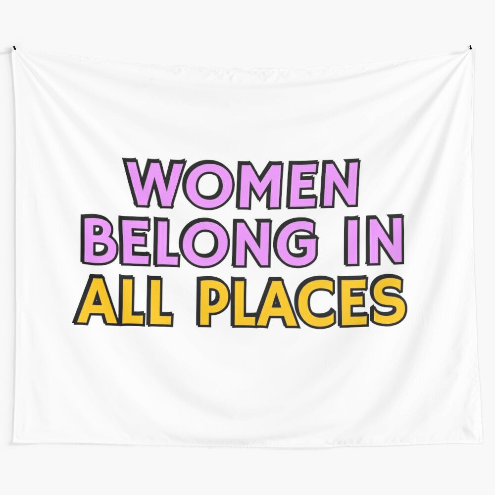 Inspirational tapestry celebrating women's empowerment and equality