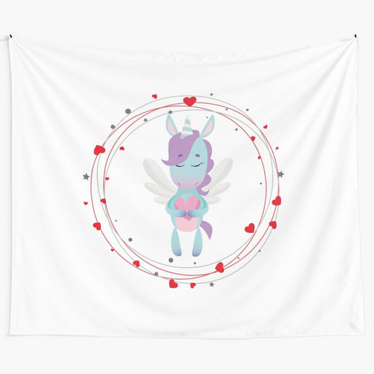 Valentin Unicorn - Cute and Magical Unicorn Tapestry