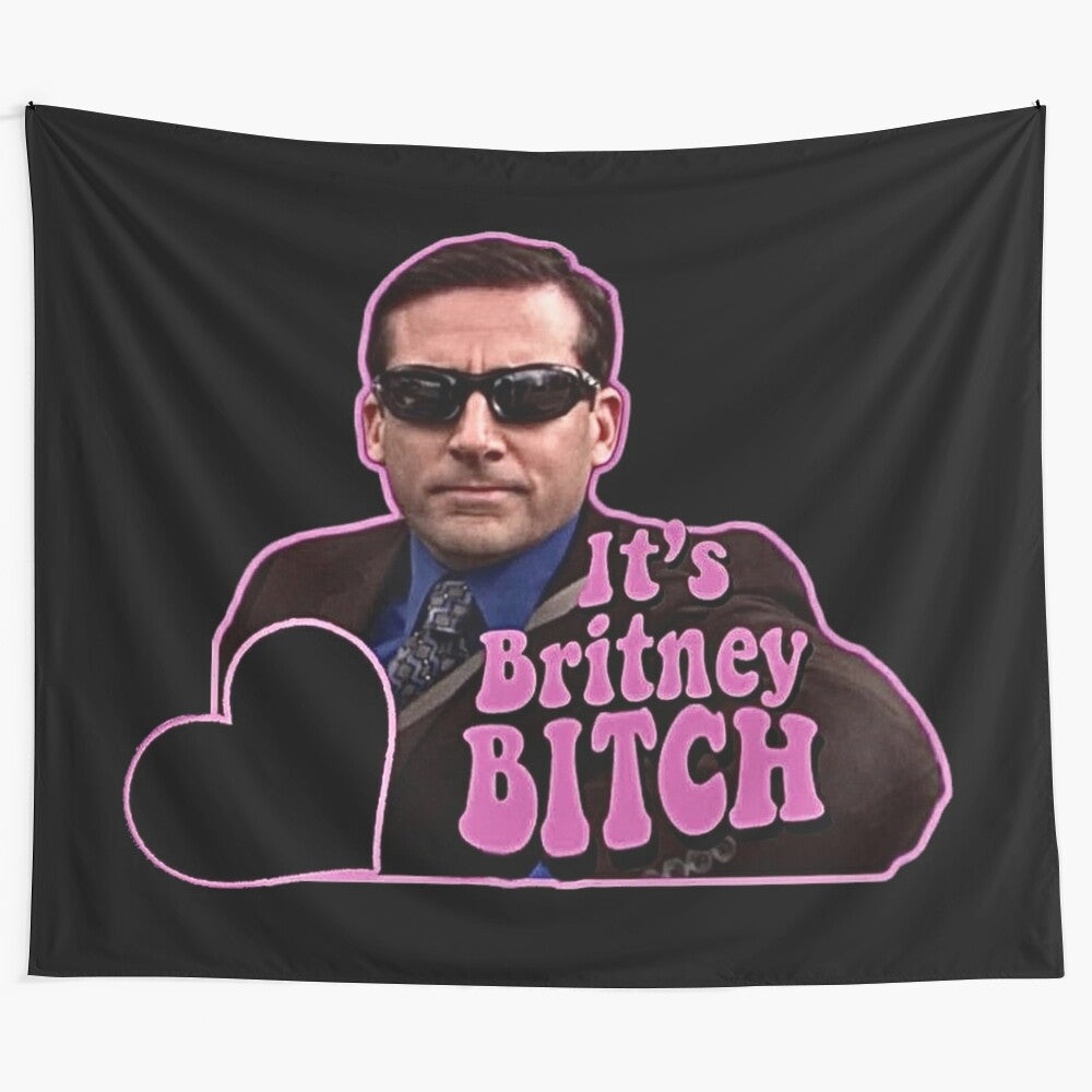 "It's Britney Bitch" inspired office-themed tapestry featuring quotes and references from the popular TV show The Office