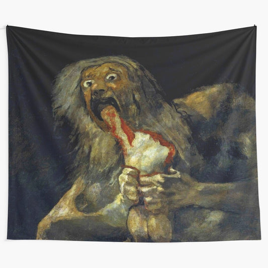 Tapestry inspired by Francisco Goya's "Saturn Devouring His Son" painting