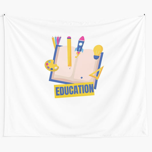 Education Tapestry featuring colorful designs symbolizing the learning process