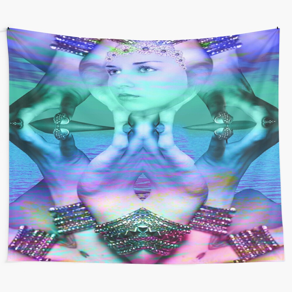 Reflective dream tapestry with surreal, abstract patterns