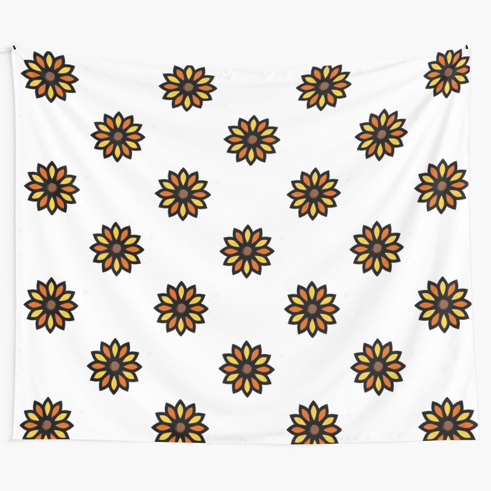 Sunflower tapestry featuring a vibrant sunflower design