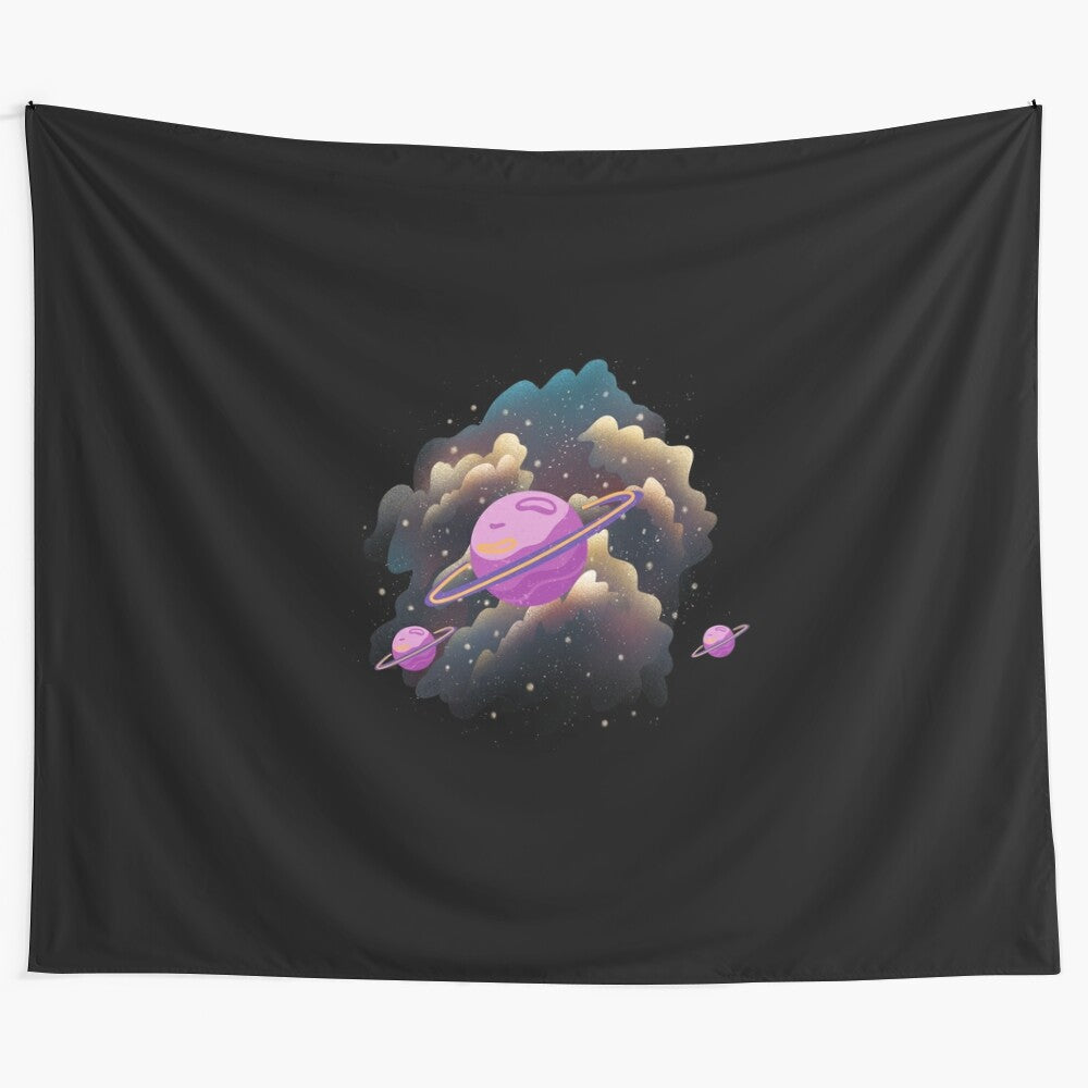 Cosmic Tapestry featuring space, planets, stars, and galaxy design