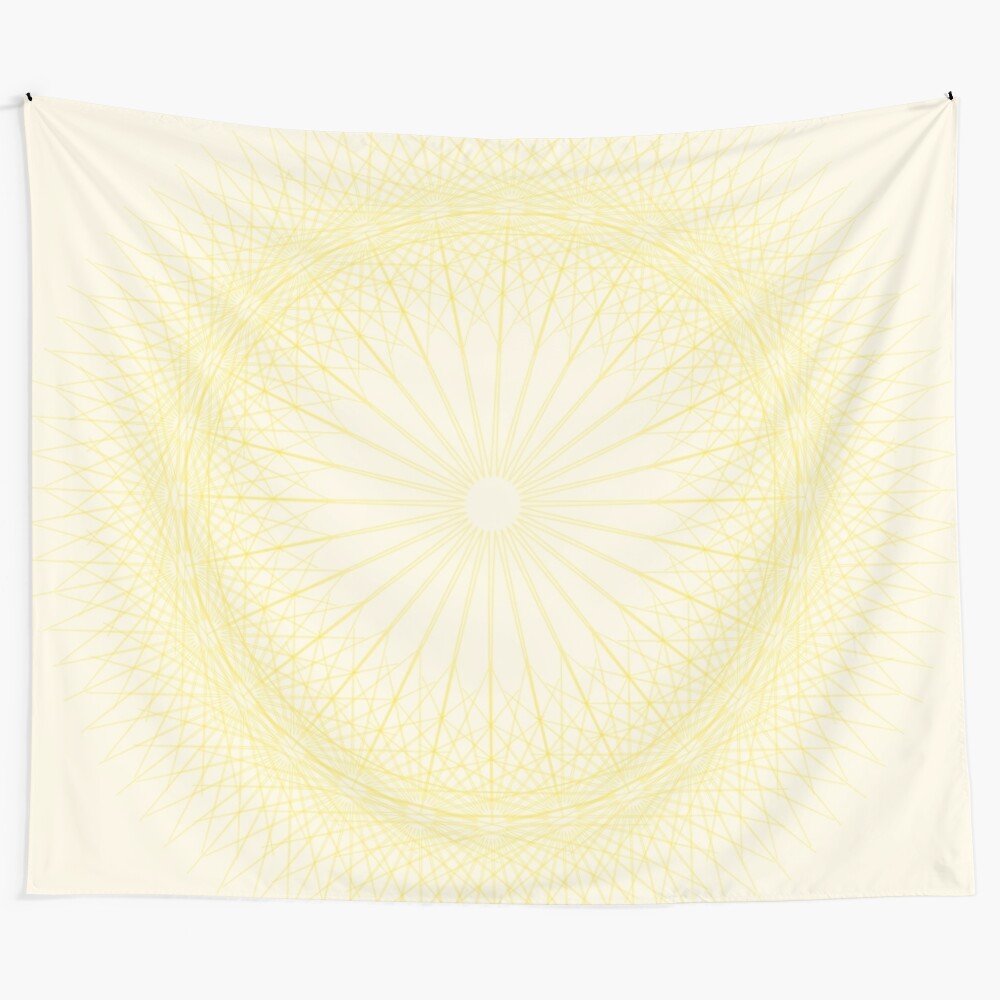 Sacred geometry mandala digital tapestry with geometric shapes and patterns