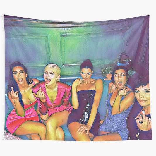 Kardashian-inspired middle finger enhanced image tapestry