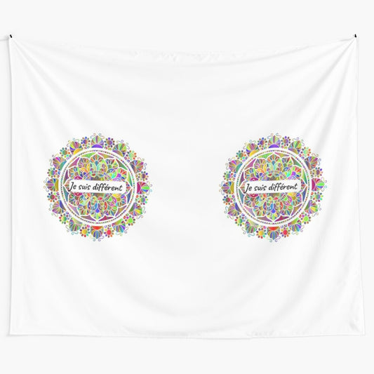 Colorful mandala tapestry with intricate design, perfect for adding a touch of boho-chic style to your home