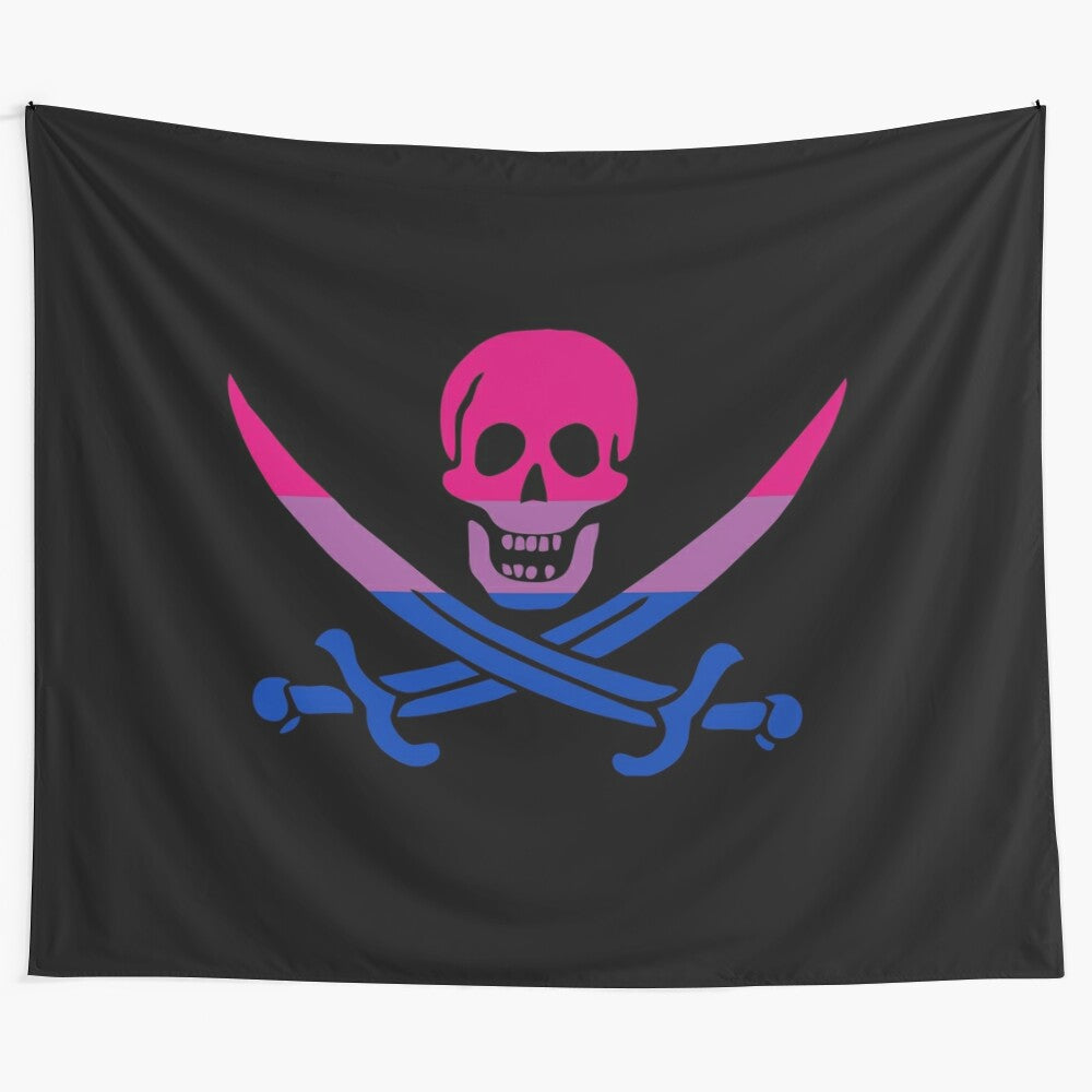 Birate flag tapestry depicting Calico Jack's design