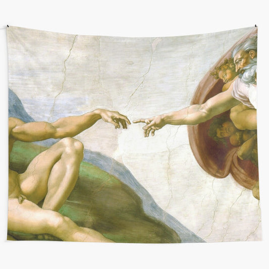 Michelangelo's "The Creation of Adam" Sistine Chapel art tapestry