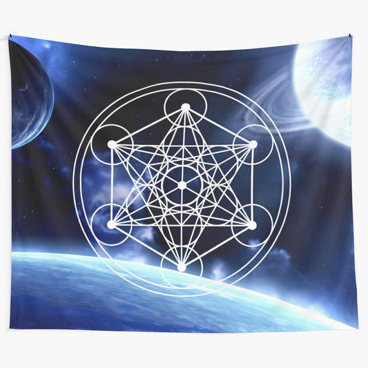 Sacred geometry Metatron's Cube tapestry for meditation and ascension