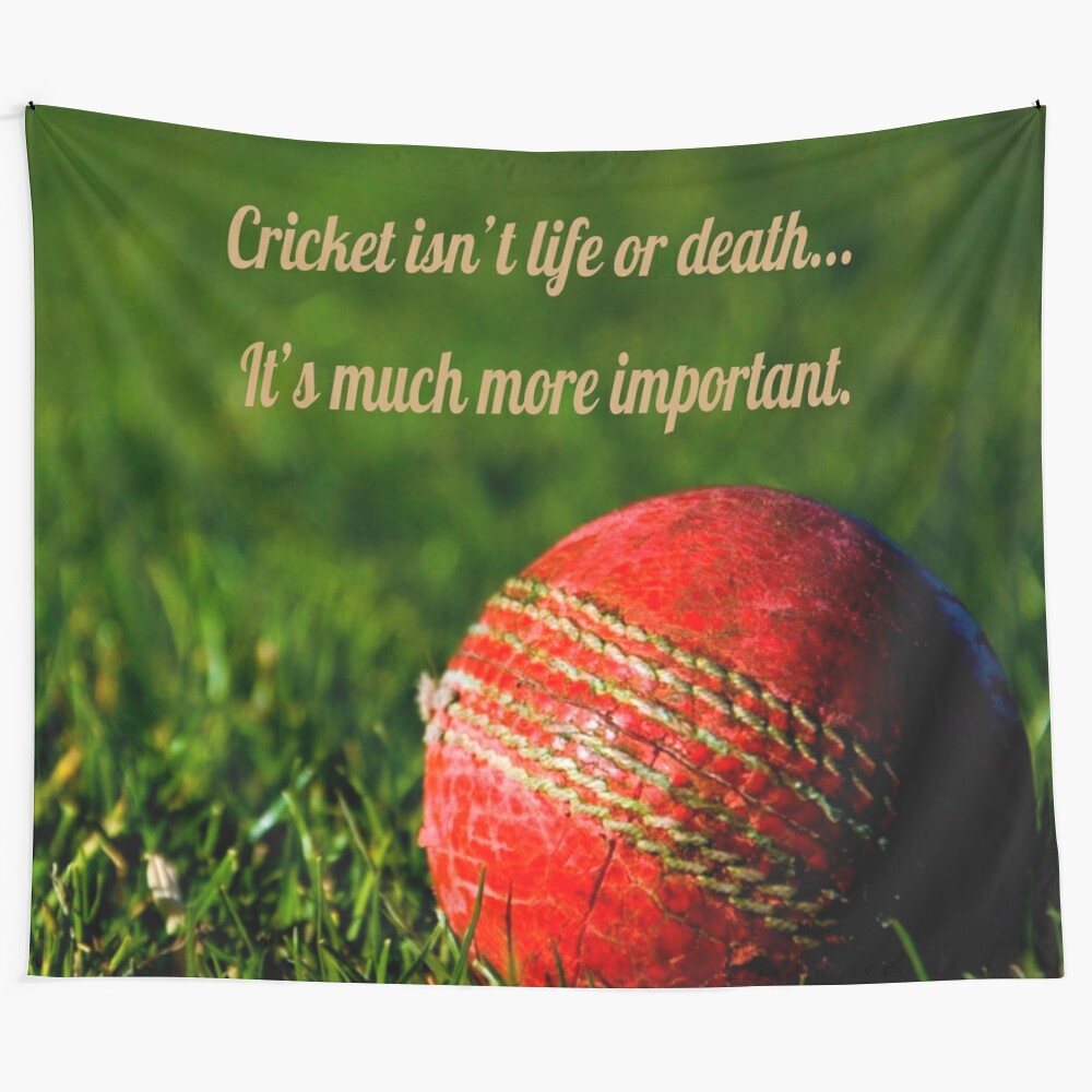 Cricket ball tapestry with motivational and funny design