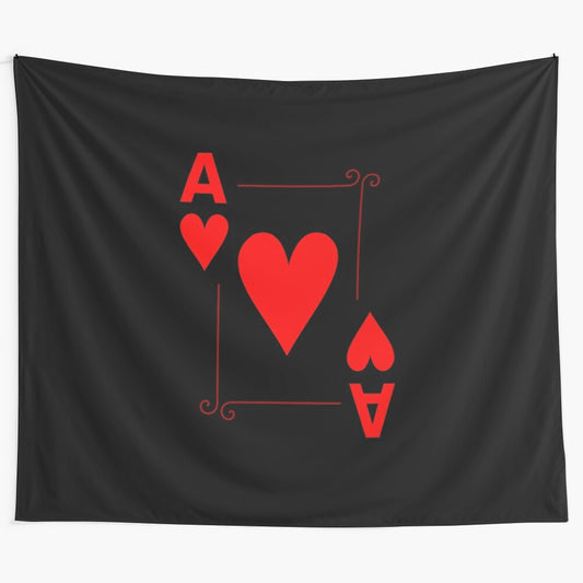 Ace of Hearts Poker Themed Tapestry Wall Hanging