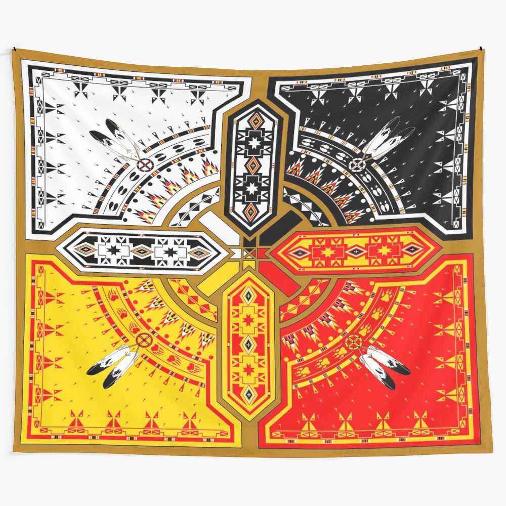 Handcrafted native american-inspired four directions tapestry