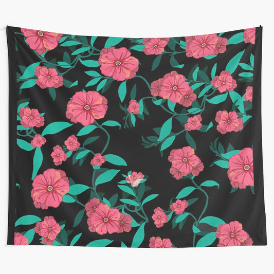 Colorful flower tapestry with artistic design