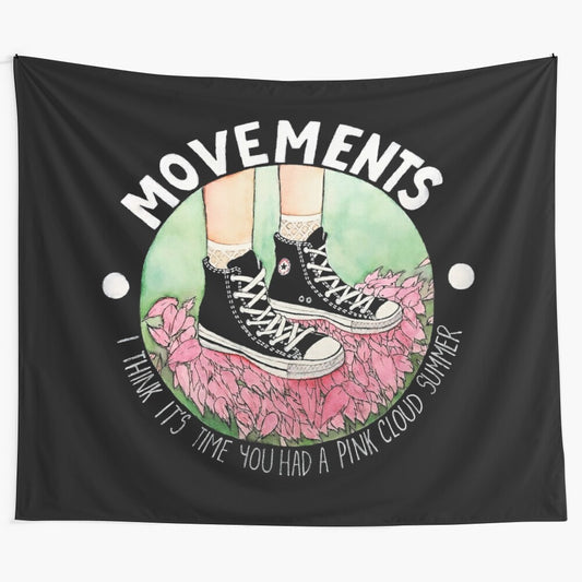 Movements-inspired daylily tapestry wall art