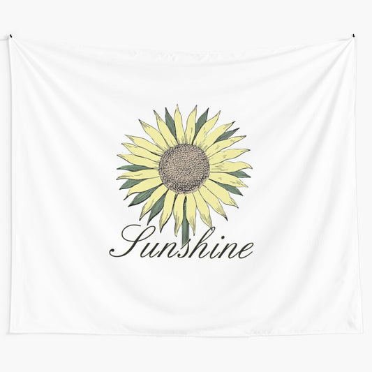 Vintage-style sunflower tapestry wall hanging featuring a beautiful, vibrant sunflower design