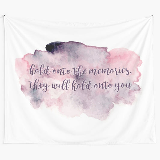 Watercolor tapestry with Taylor Swift lyrics