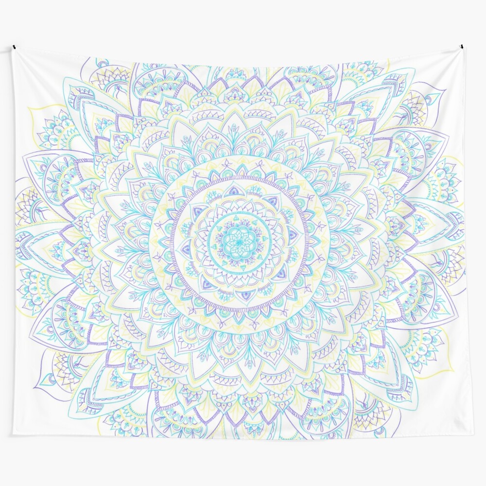 Colorful mandala pattern wall tapestry