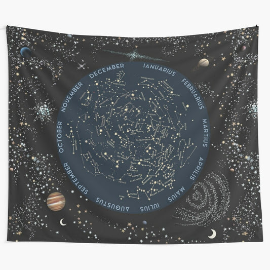 Cosmic tapestry with stars, galaxies, and constellations