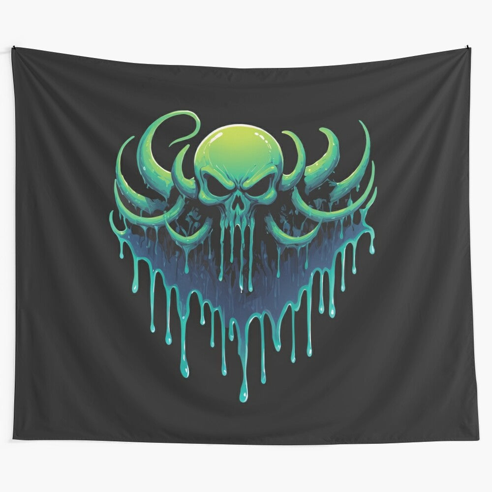 Stunning tapestry featuring a captivating pirate octopus in vibrant colors