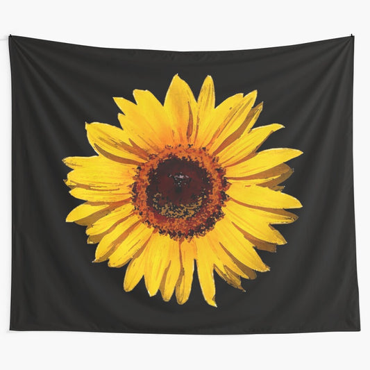 Watercolor giant sunflower wall tapestry