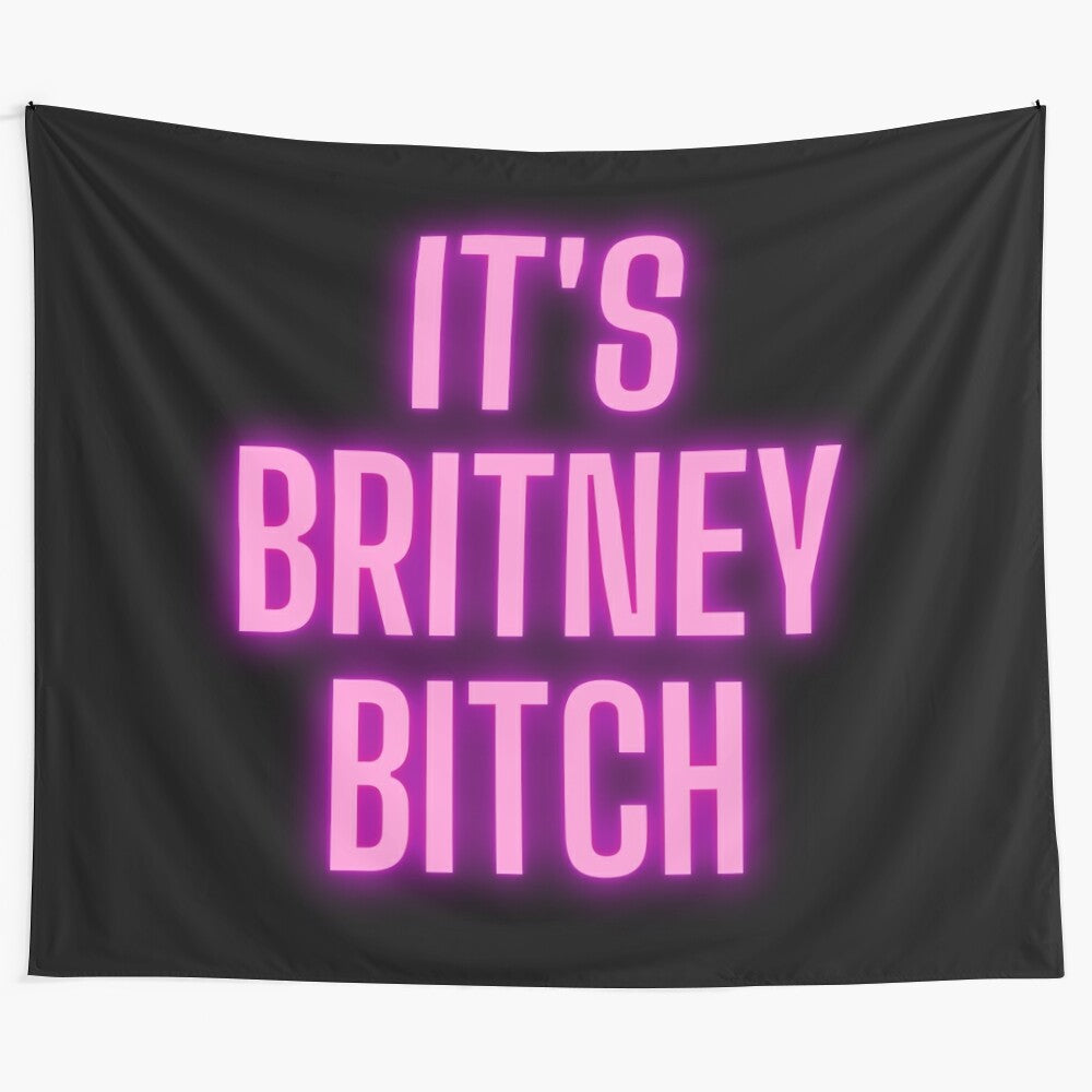 "It's Britney, Bitch!" Britney Spears inspired pop art neon sign tapestry