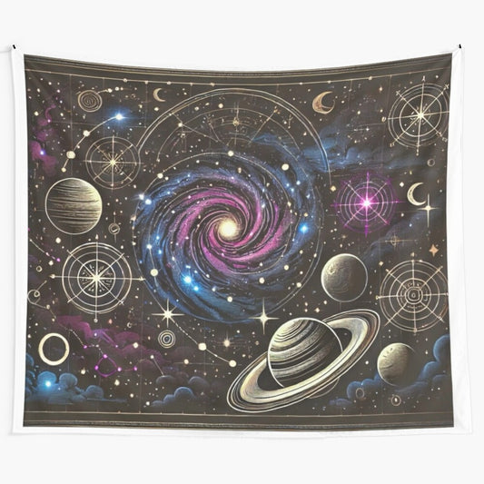 Galactic Dreams Tapestry featuring a captivating space-themed design