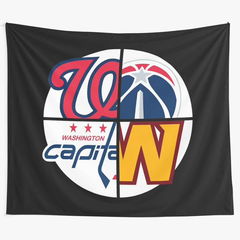 Vintage-inspired Washington DC sports teams tapestry wall hanging