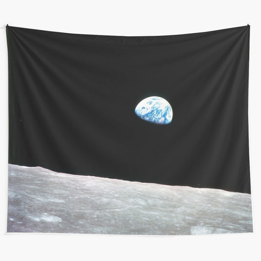 Breathtaking tapestry showcasing the Earthrise over the lunar surface, capturing the majesty of our planet within the cosmos.