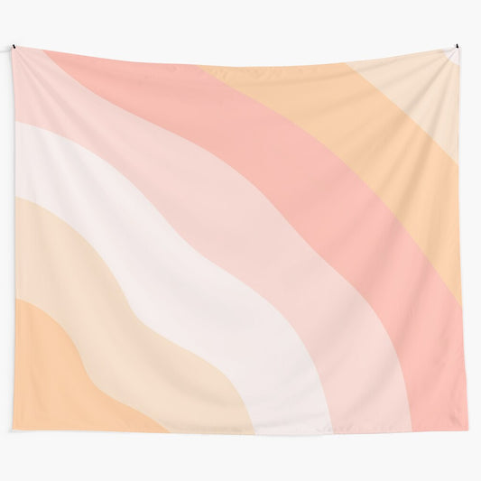 Peach striped pattern tapestry for aesthetic home and dorm room decoration