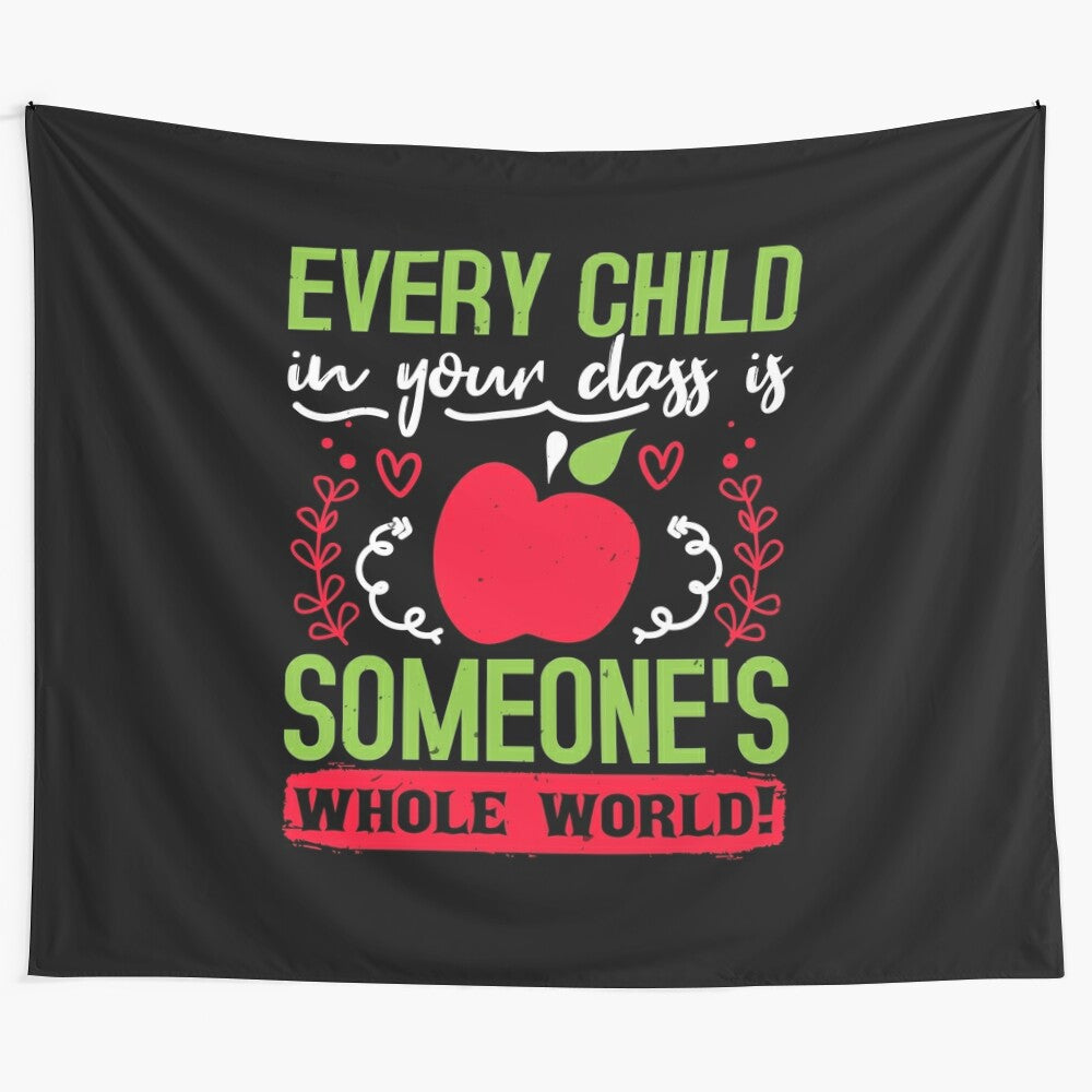 Educational teacher tapestry featuring inspirational quotes and designs