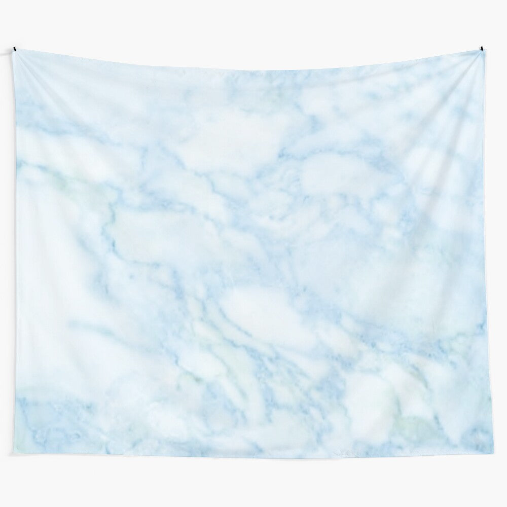 Blue marble tapestry wall hanging featuring a captivating abstract design