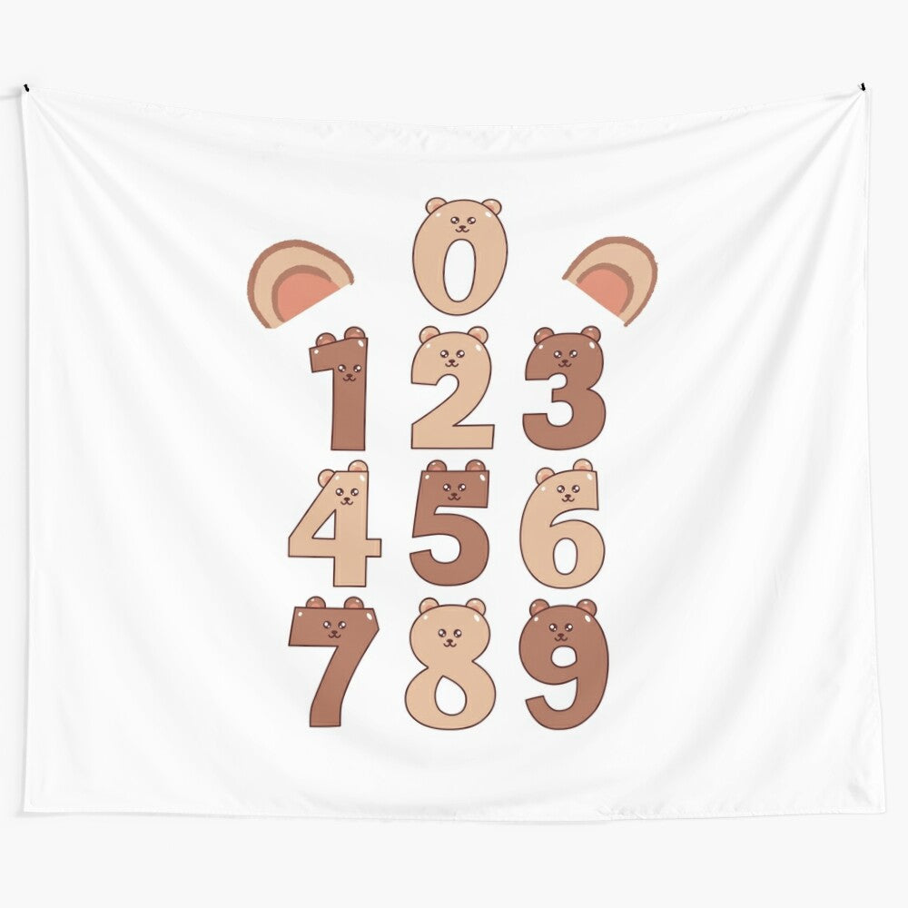 Colorful bear numbers poster for educational and decorative use in kids' rooms and nurseries