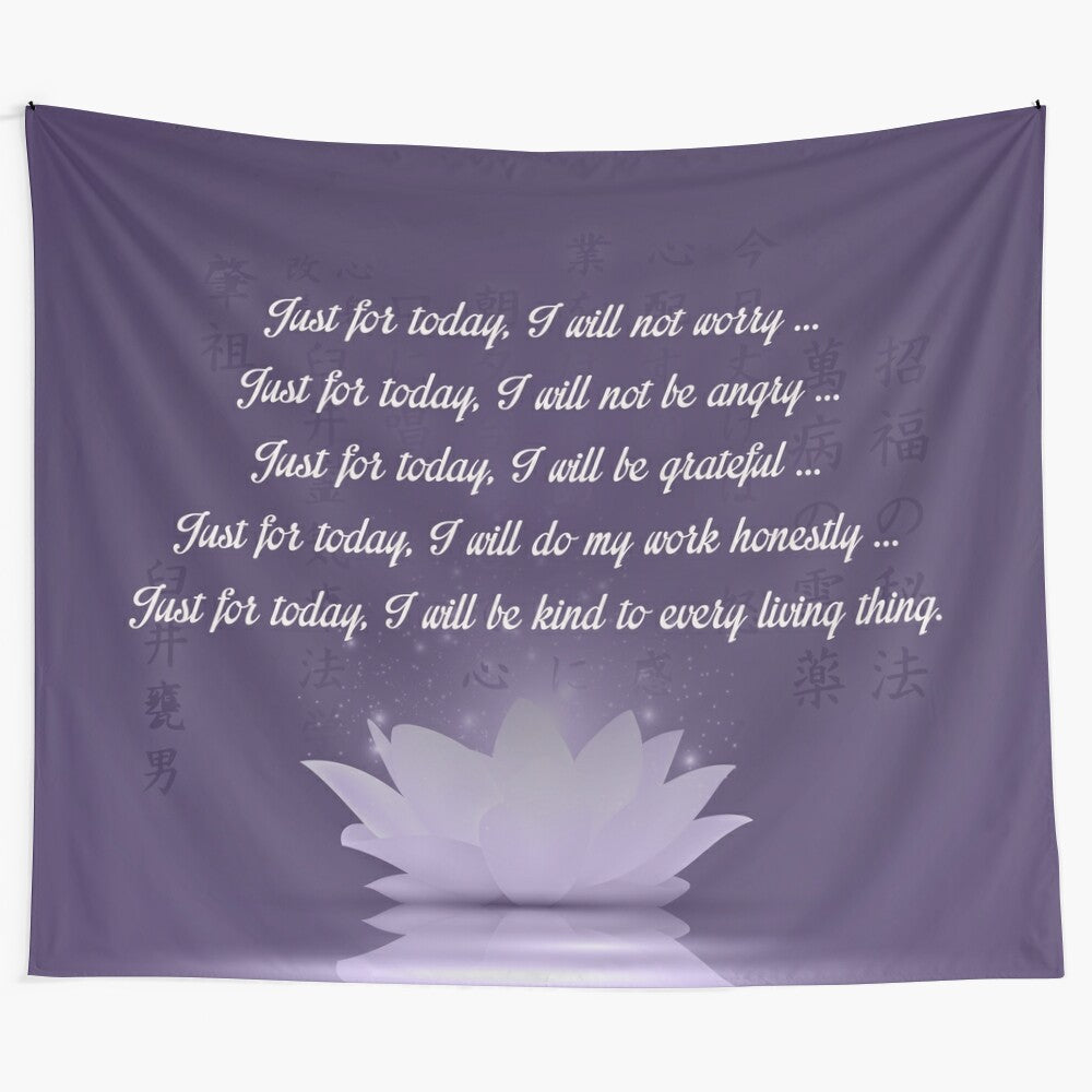 Reiki principles inspirational tapestry wall art