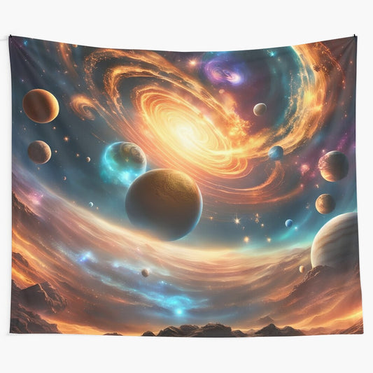 Planets Tapestry - Captivating cosmic artwork featuring the planets of the galaxy