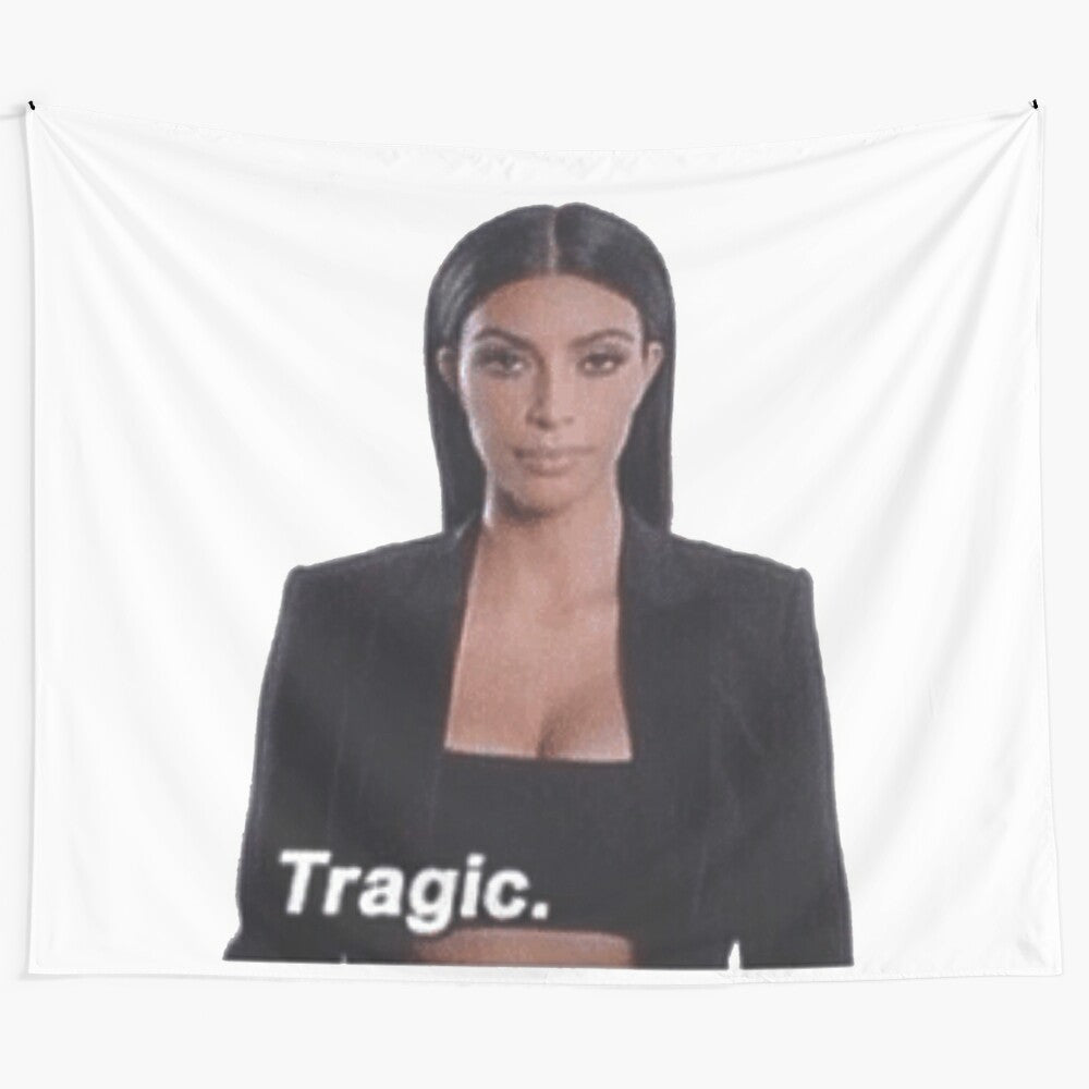 Kim Kardashian Tragic Tapestry - Meme Inspired Pop Culture Wall Art