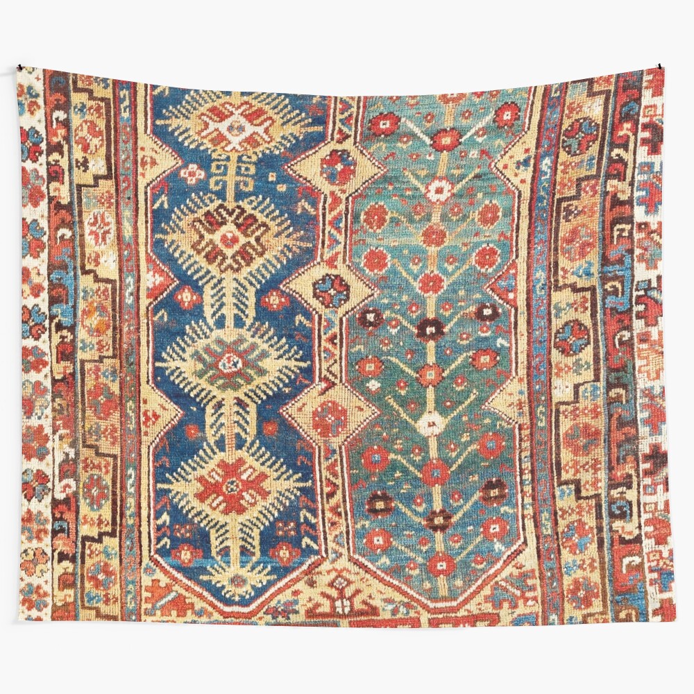 Antique-inspired anatolian rug print tapestry for bohemian home decor