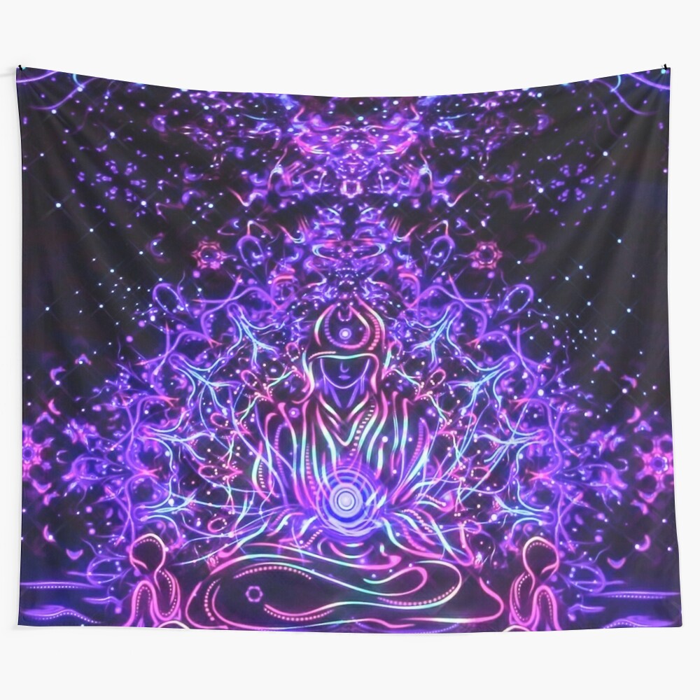 Psychedelic and trippy blacklight tapestry wall hanging