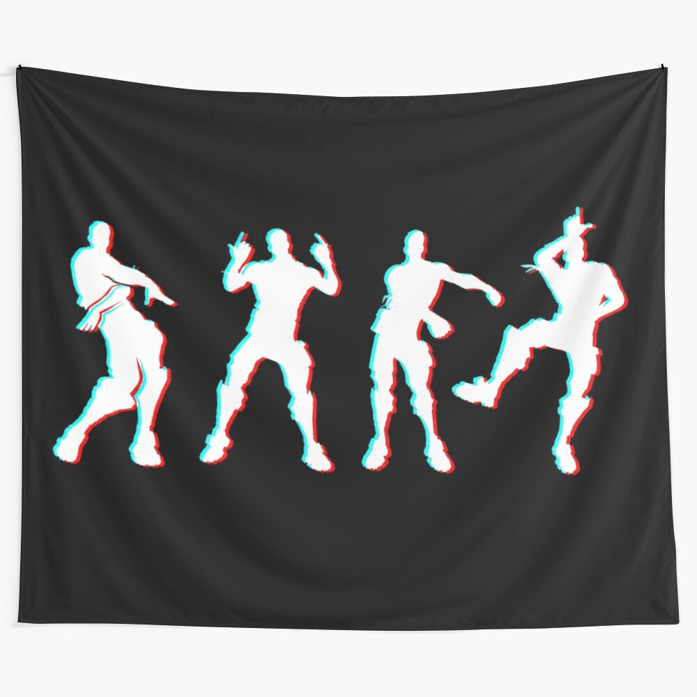 Fortnite-inspired victory dance tapestry for gaming and esports enthusiasts